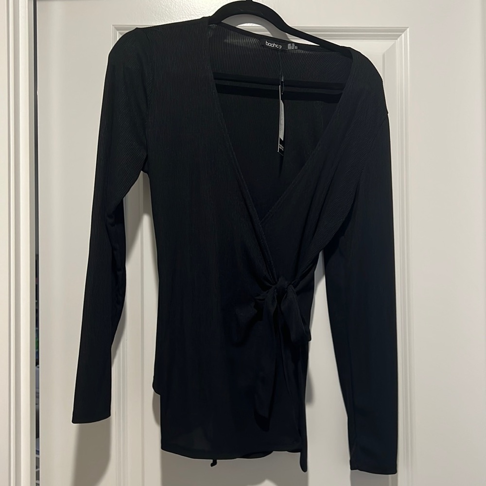 Nwt boo-boo maternity ribbed wrap nursing top